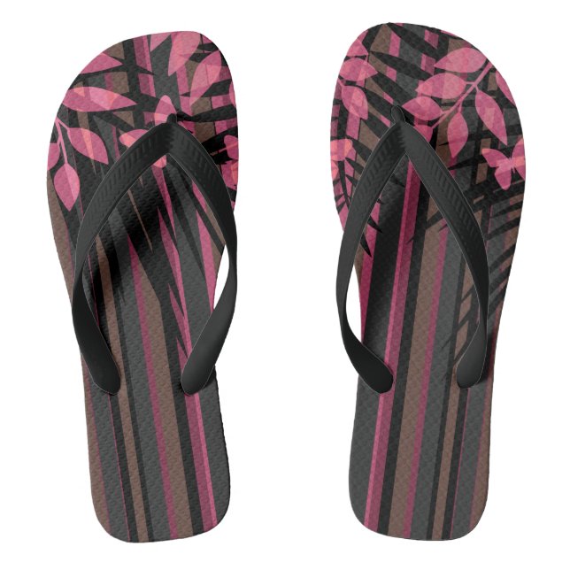 Floral, striped, retro flip flops (Footbed)