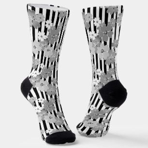 Floral, striped  socks