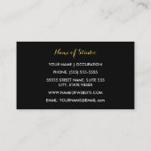Floral Stripes Artist With Faux Gold Paint Brush Business Card (Back)