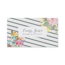 Floral & Stripes Hair Stylist Appointment Cards
