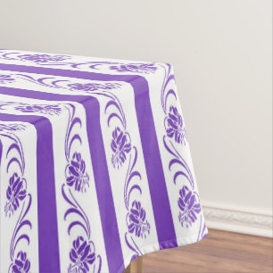Floral stripes pattern tablecloth