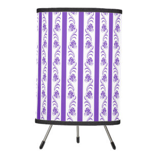 Floral stripes pattern tripod lamp