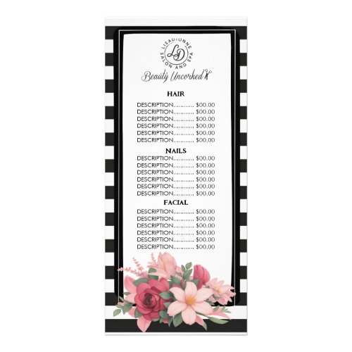 Floral Stripes Salon Rack Card