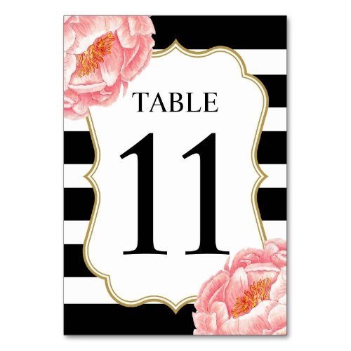 Floral Stripes Table 11 Table Number