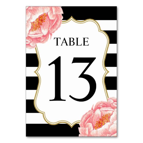 Floral Stripes Table 13 Table Number