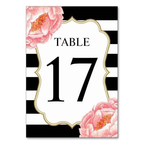 Floral Stripes Table 17 Table Number