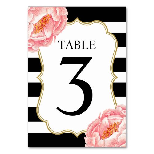 Floral Stripes Table 3 Table Number