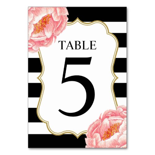 Floral Stripes Table 5 Table Number