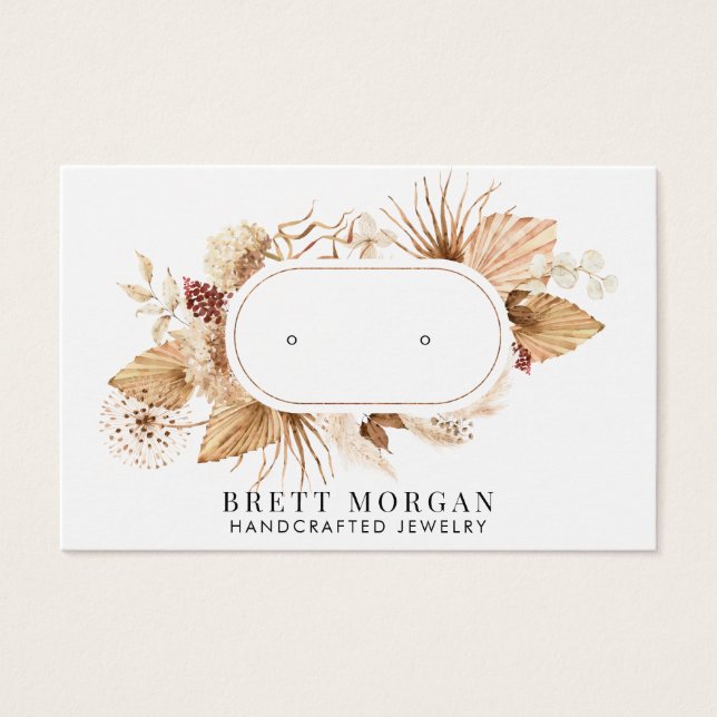 Floral Stud Earring Jewelry Display Cards (Front)