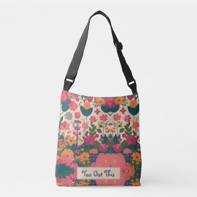 Floral Student  Crossbody Bag (Front)