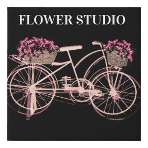 Floral studio bikes with beautiful flowers faux canvas print