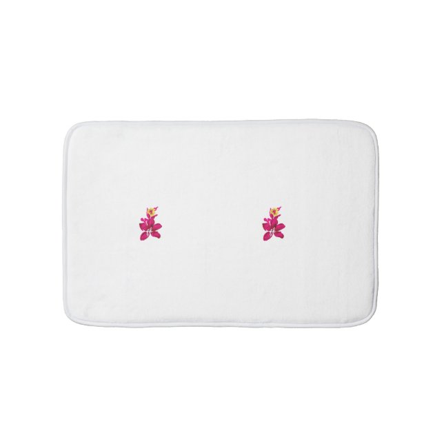 Floral Style, ArtyClick Crimson, Light Gold Bath Mat (Front)