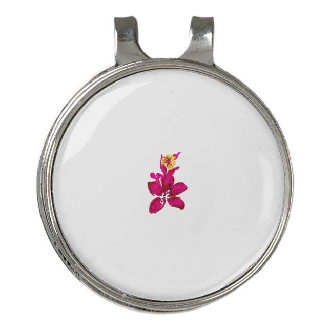 Floral Style, ArtyClick Crimson, Light Gold Golf Hat Clip (Front)