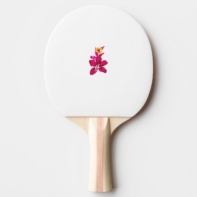 Floral Style, ArtyClick Crimson, Light Gold Ping Pong Paddle (Front)