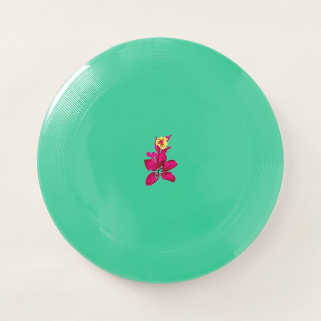 Floral Style, ArtyClick Crimson, Light Gold Wham-O Frisbee (Front)