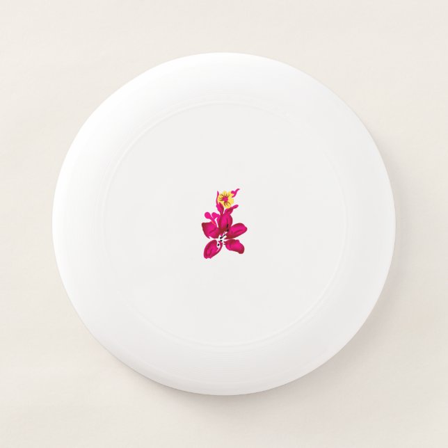 Floral Style, ArtyClick Crimson, Light Gold Wham-O Frisbee (Front)
