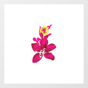 Floral Style, ArtyClick Crimson, Light Gold Window Cling