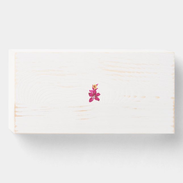 Floral Style, ArtyClick Crimson, Light Gold Wooden Box Sign (Front Horizontal)