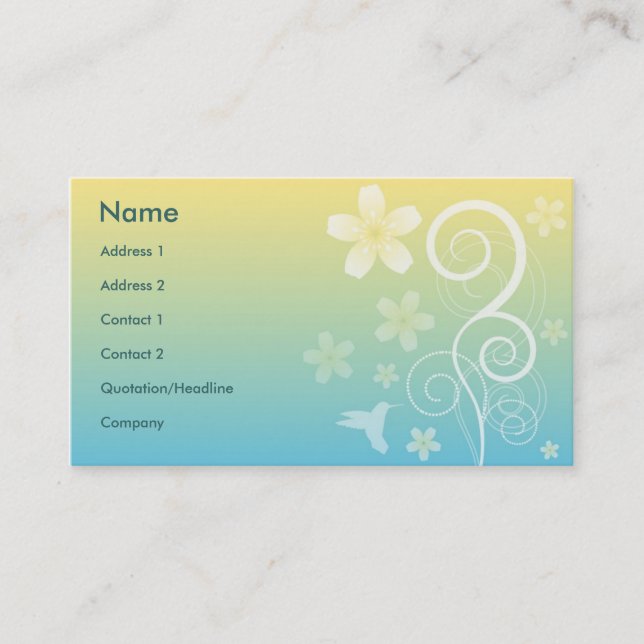 Floral Style Business Card (Front)