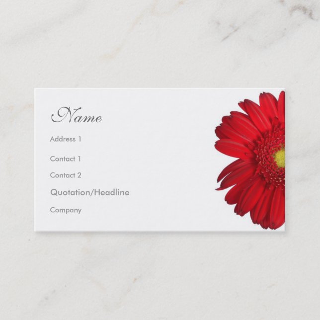 Floral Style - Gerbera Daisy Business Card (Front)