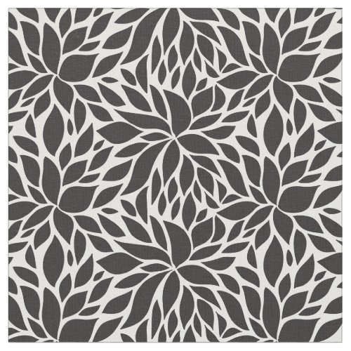 Floral Stylish Seamless Pattern  Black Fabric