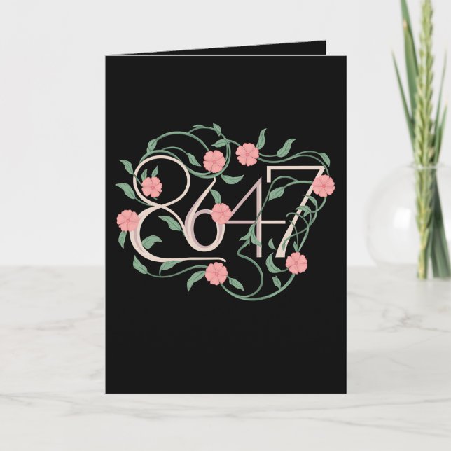 Floral Subtle Anti Trump 8647 86 47 Boho Card (Front)