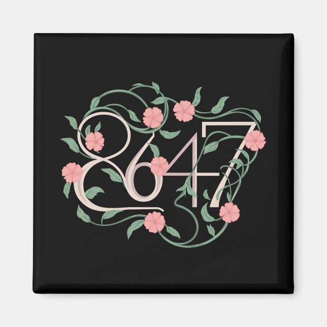 Floral Subtle Anti Trump 8647 86 47 Boho Magnet (Front)