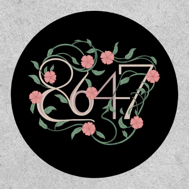 Floral Subtle Anti Trump 8647 86 47 Boho Patch (Front)