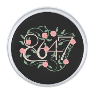 Floral Subtle Anti Trump 8647 86 47 Boho Silver Finish Lapel Pin