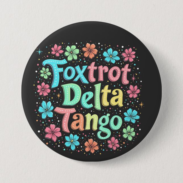 Floral Subtle Anti Trump 8647 Anti Maga  Button (Front)