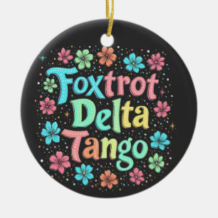 Floral Subtle Anti Trump 8647 Anti Maga Ceramic Ornament