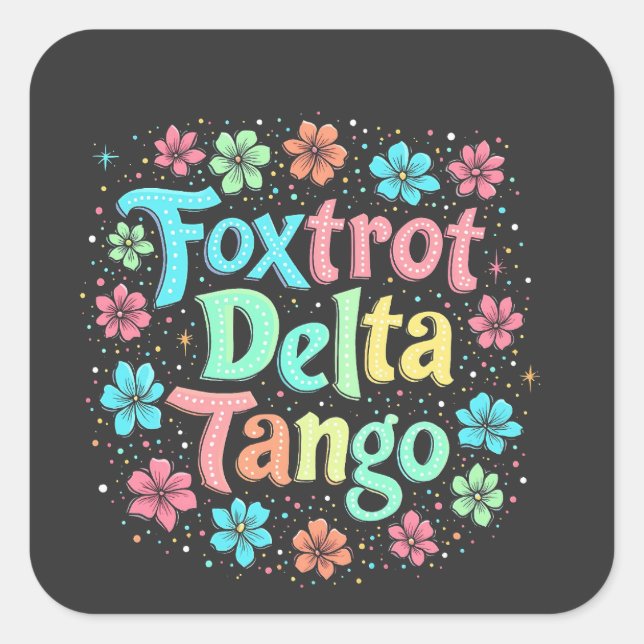 Floral Subtle Anti Trump 8647 Anti Maga  Square Sticker (Front)