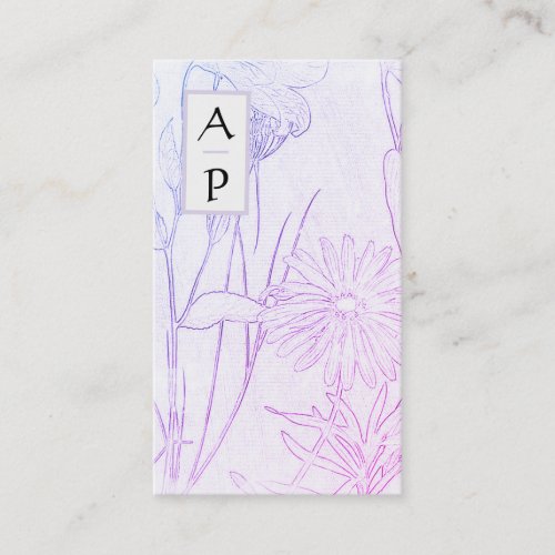  Floral Subtle Flowers Neutral QR Photo Logo Bu Business Card