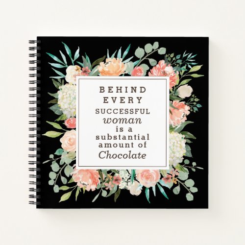 Floral Successful Woman Quote Notebook