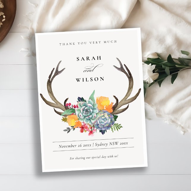 FLORAL SUCCULENT ANTLER BOHEMIAN ALLURE  THANK YOU (Creator Uploaded)