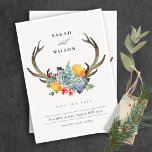 FLORAL SUCCULENT ANTLER BOHEMIAN  SAVE THE DATE<br><div class="desc">If you need any further customisation or any other matching items,  please feel free to contact me at yellowfebstudio@gmail.com</div>