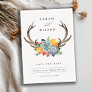 FLORAL SUCCULENT ANTLER BOHEMIAN  SAVE THE DATE