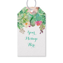 Floral Succulent Baby Shower Gift Tags