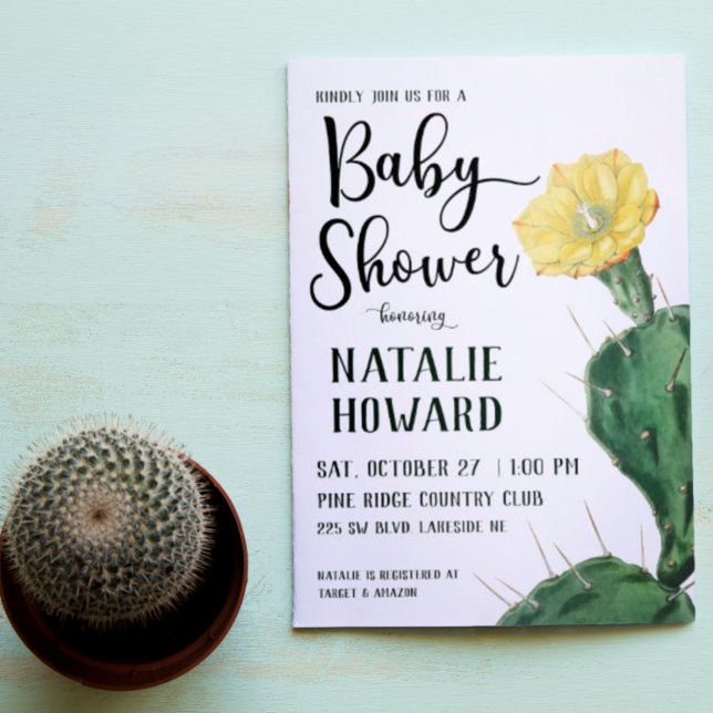 Floral Succulent Baby Shower Invitation (Creator Uploaded)