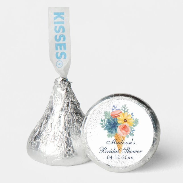 Floral Succulent Macaron Bridal Shower Hershey®'s Kisses® (Front)