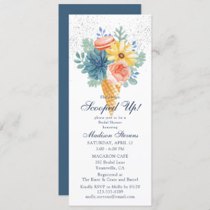 Floral Succulent Macaron Bridal Shower Invitation