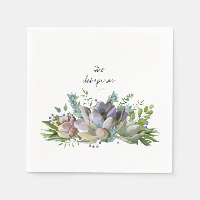 Floral Succulent Napkin (Front)