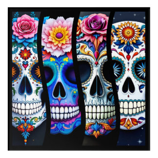 Floral Sugar Skull  Acrylic Print