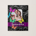 Floral sugar skull and butterflies jigsaw puzzle Floral sugar skull and butterflies jigsaw puzzle
