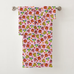 Floral Sugar Skull Bath Towel Set