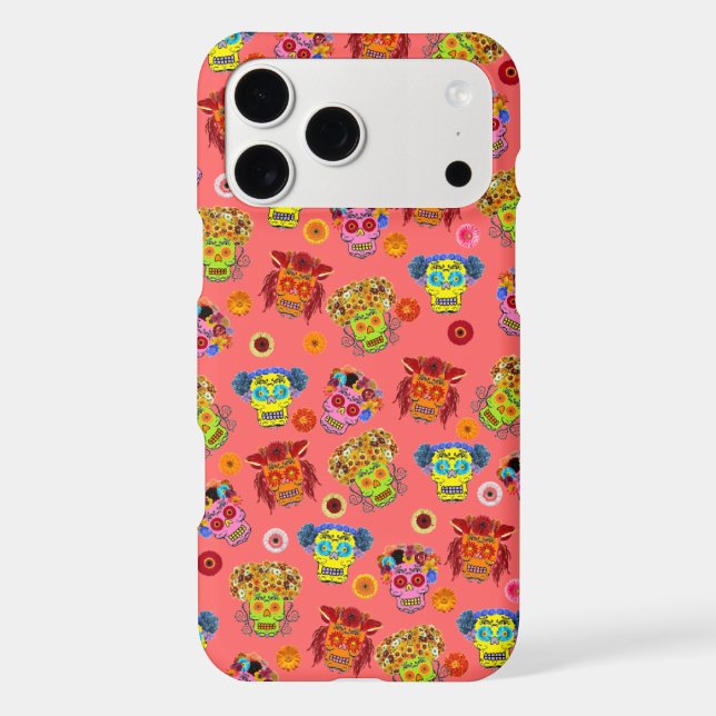 Floral Sugar Skull Case-Mate iPhone Case (Back)