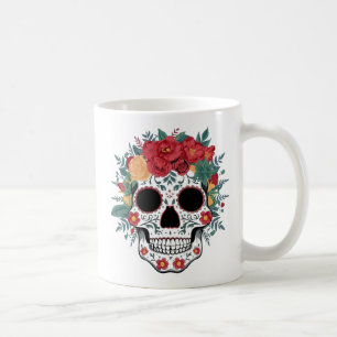 Floral Sugar Skull Coffee Mug