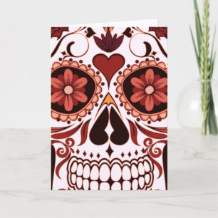 Floral Sugar Skull Day of the Dead Art Card