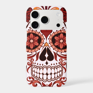 Floral Sugar Skull Day of the Dead Art Orange iPhone 17 Pro Case