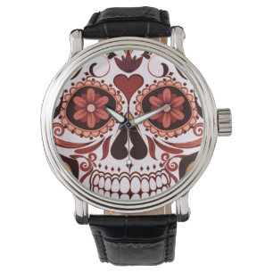 Floral Sugar Skull Day of the Dead Art Watch